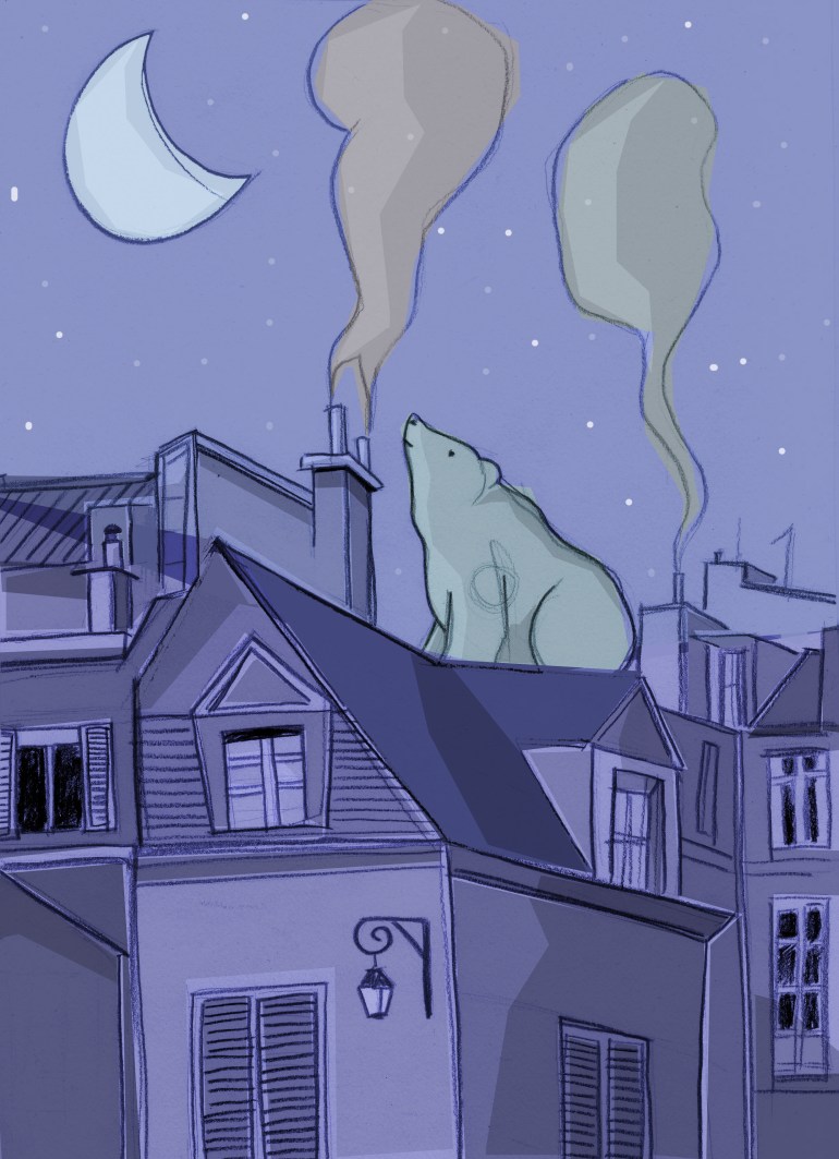Orso sui tetti di Parigi