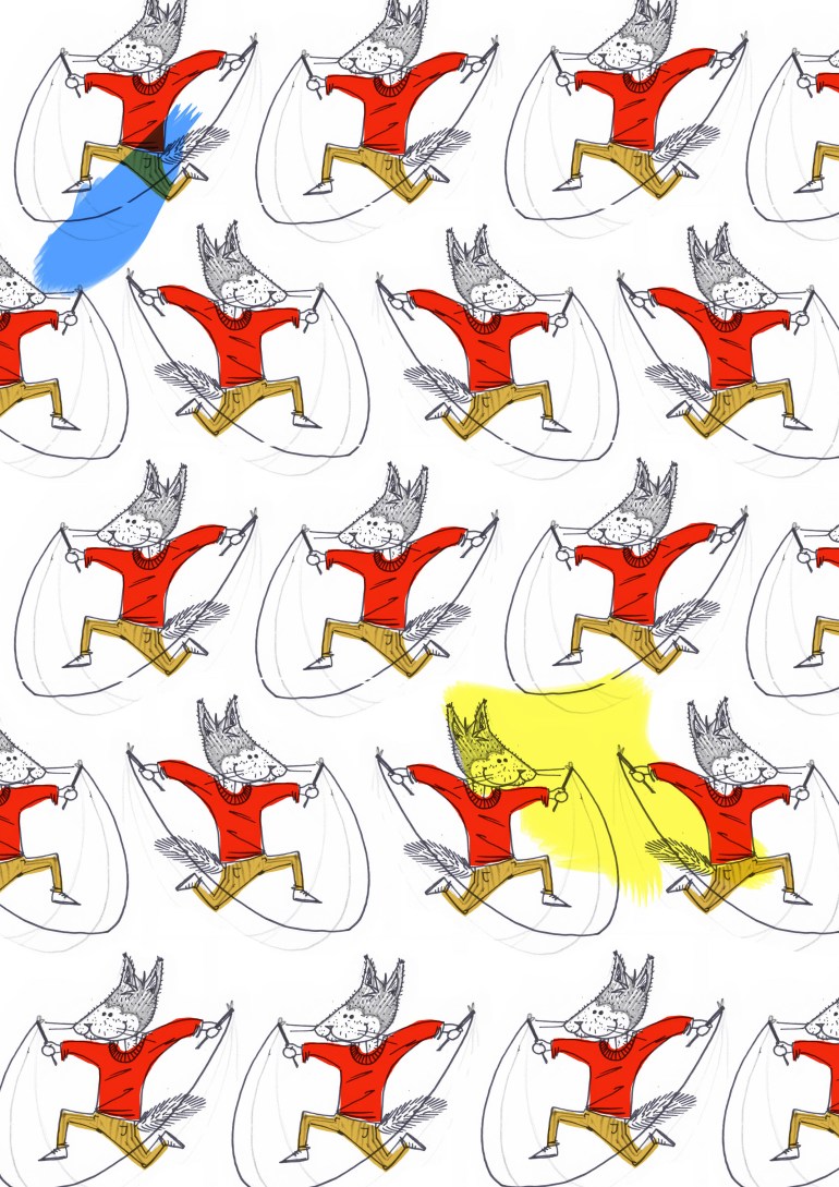 volpi saltano la corda